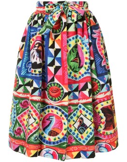 pop art print pleated skirt