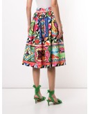 pop art print pleated skirt