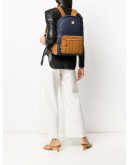 logo print panelled backpack