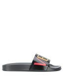 logo print embossed insole slides
