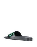 logo print embossed insole slides