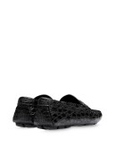 crocodile-effect penny-slot loafers