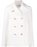 V-plaque double-breasted jacket