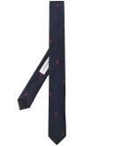 embroidered skull and star tie