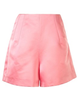 satin thigh-length shorts