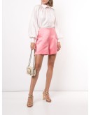 satin thigh-length shorts