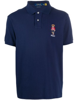 embroidered bear polo shirt