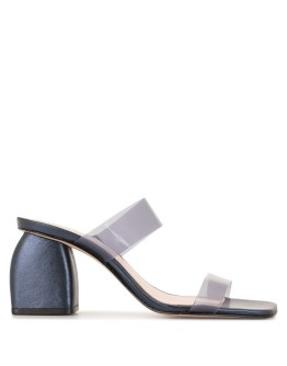 block heel metallic mules
