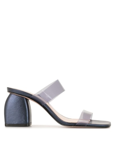 block heel metallic mules