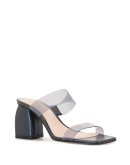 block heel metallic mules