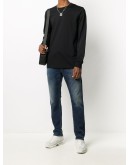 drawstring-waist straight leg jeans