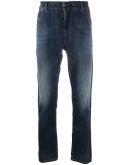 drawstring-waist straight leg jeans