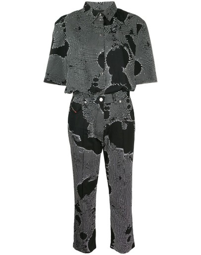 cropped spotted jumpsuit