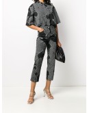 cropped spotted jumpsuit