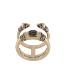 Skull and Charm double-band ring