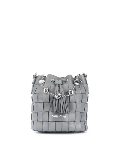 interwoven bucket bag