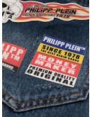 skull on fire slim-fit jeans