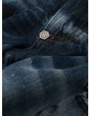 skull on fire slim-fit jeans