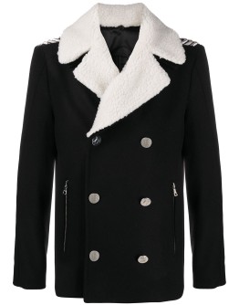 double-breasted short peacoat