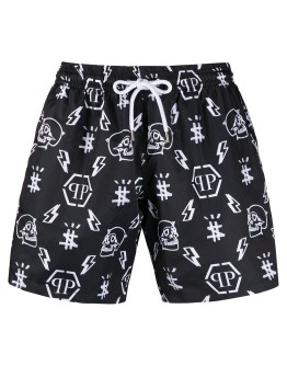 all-over logo shorts