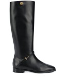 calf-length leather boots