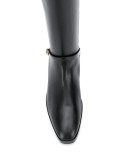 calf-length leather boots
