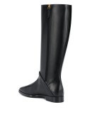 calf-length leather boots