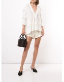 Poet high-rise satin shorts