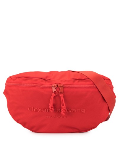 logo embroidered belt bag