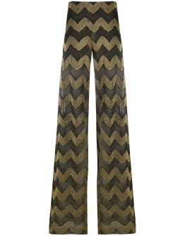 zigzag wide-leg trousers