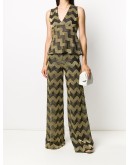 zigzag wide-leg trousers