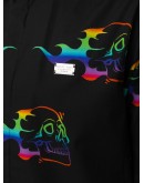 long-sleeved skull print shirt