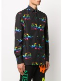 long-sleeved skull print shirt