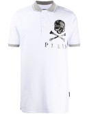 camouflage skull-print polo shirt