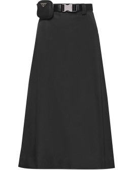Re-Nylon gabardine skirt