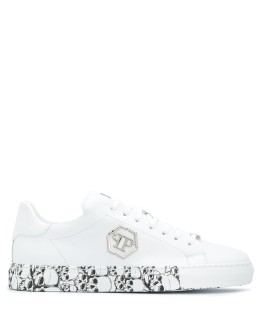 skull-print low-top sneakers