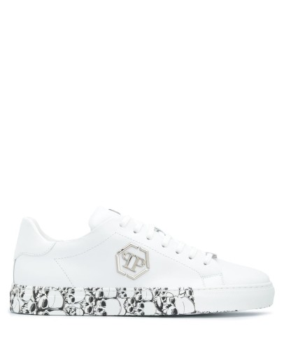 skull-print low-top sneakers