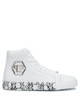 skull-print high-top sneakers