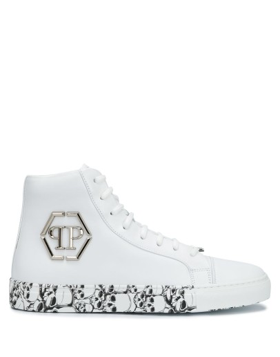 skull-print high-top sneakers