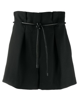 belted high-waisted shorts