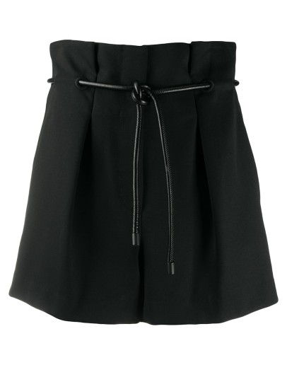 belted high-waisted shorts