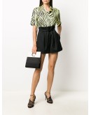 belted high-waisted shorts