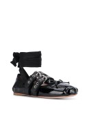 buckle-detail lace-up ballerina shoes