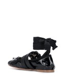 buckle-detail lace-up ballerina shoes