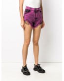 acid wash denim shorts