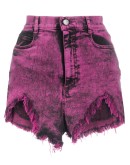 acid wash denim shorts