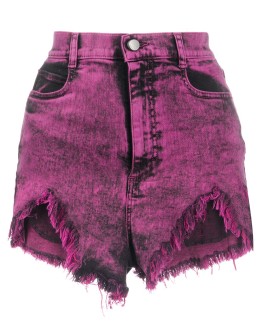 acid wash denim shorts