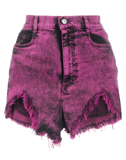 acid wash denim shorts