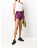 acid wash denim shorts