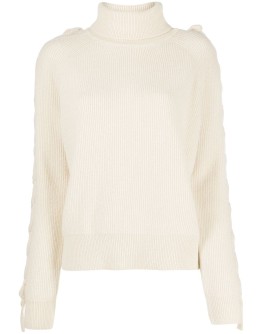 tie effect roll neck jumper